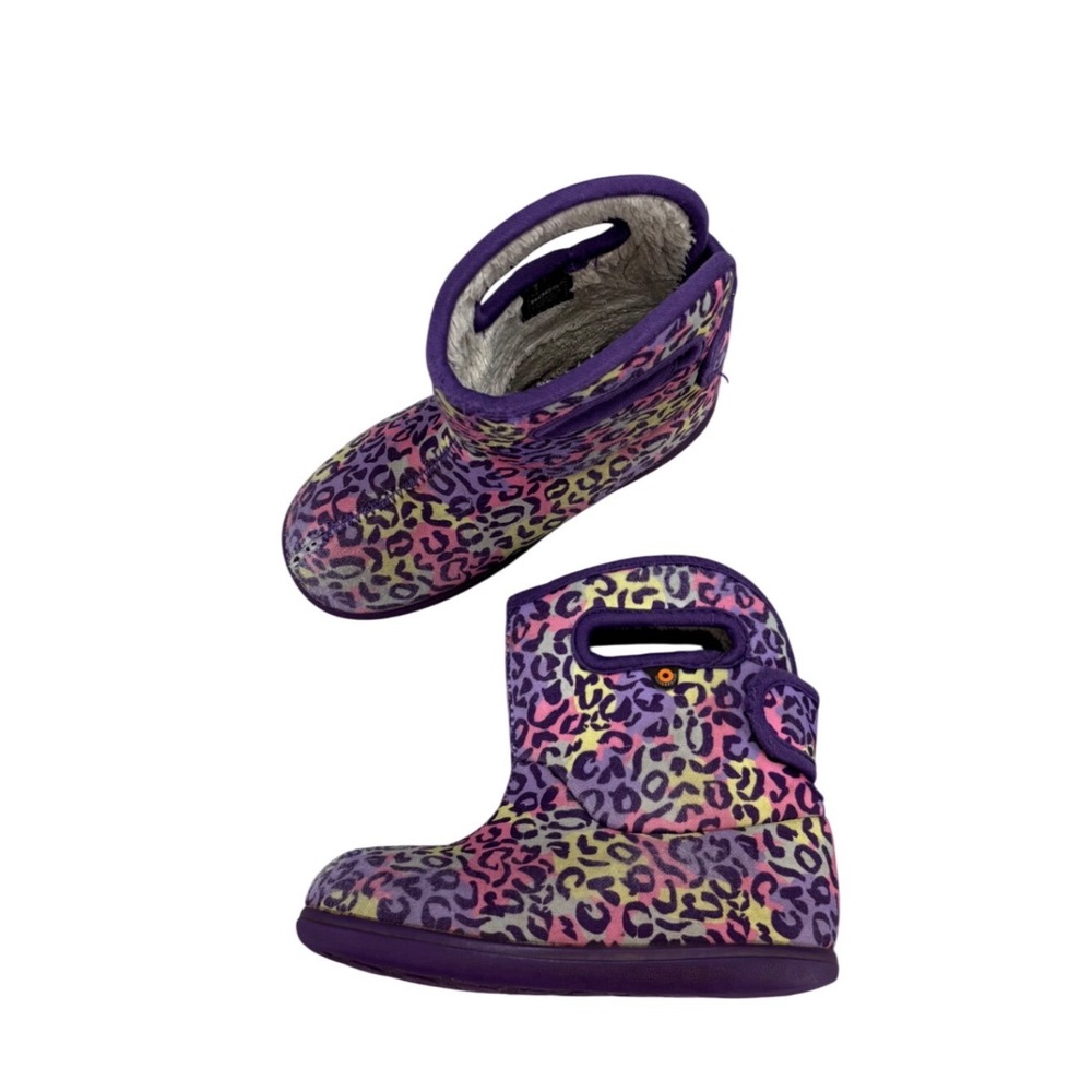 Bogs Baby Bogs Purple Leopard Print Waterproof Boots Kids Size 10 Toddler